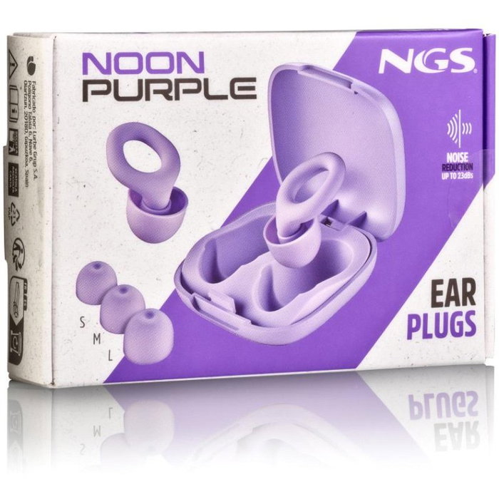 NGS NOON PURPLE Tapones de silicona con reducción de ruido, Púrpura